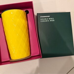 NEW -Starbucks PINEAPPLE Yellow Ceramic Mug- Hawaii collection